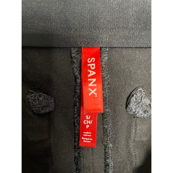 Spanx on the go kick crop flare pants small black pull on stretch comfort career - Picture 2 of 9